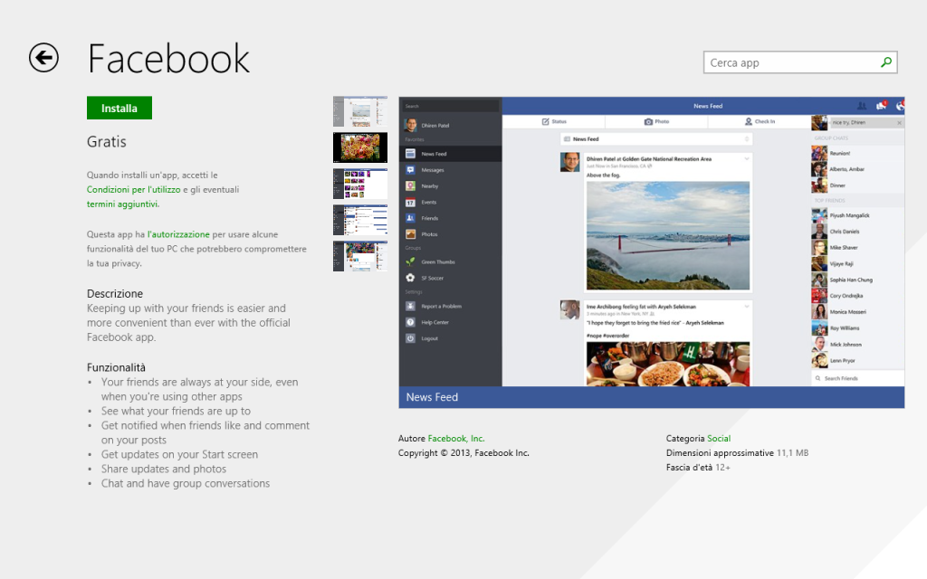 Facebook Windows 8